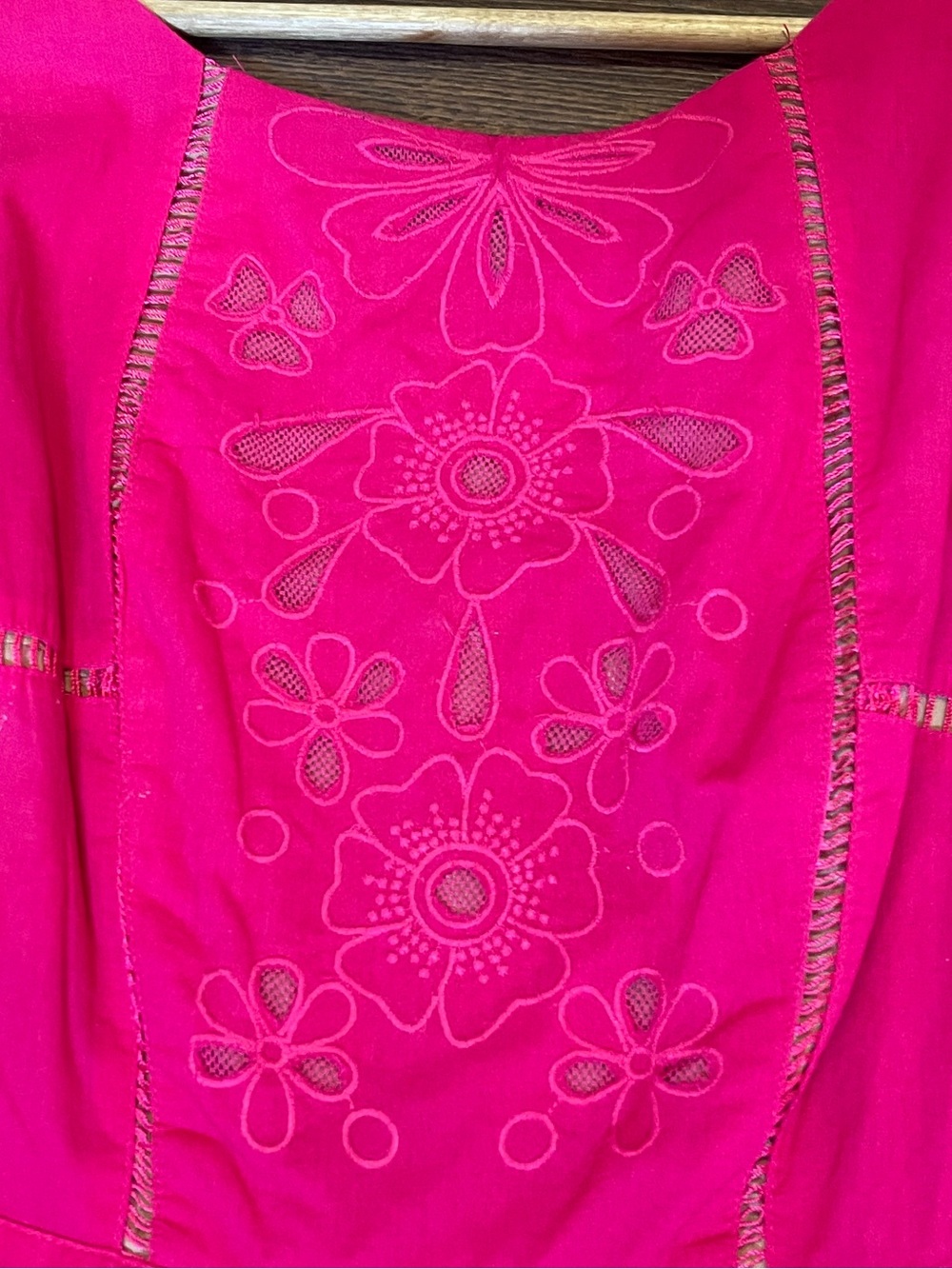 Anthropologie Moulinette Soeurs Rhododendron Dress Pink Embroidered Lace Size 8 - Picture 11 of 14